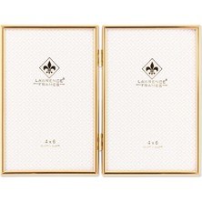 Mabelme Store Prime Frames Çift Resim Çerçevesi, 10 x 15 Cm, Altın Rengi, 4 x 6 Çift