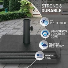 Mabelme Store Prime Us Weight 40 Lb Şemsiye Tabanı - Masası ile Kullanım Için Ağırlıklı Şemsiye Tabanı - Ağır Hizmet Tabanı- 4" Gövde 1"-1.5" Kutup Boyutlarına Uygu
