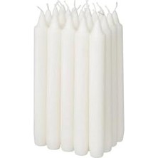 Mabelme Store Prime 20 Li Şamdan Mumu Beyaz 19CM, Beyaz