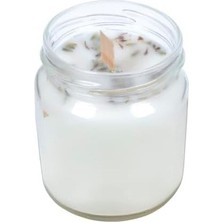 Mabelme Store Prime Lavanta Kokulu Taneli Dekoratif Ahşap Fitil 200 ml Kutulu Hediyelik Kavanoz Mum