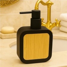 Mabelme Store Prime Mat Sabunluk | Ahşap Desenli Lüks, Ergonomik Tasarım, Ahşap Dispenser (Siyah)