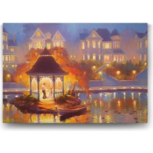 Mabelme Store Prime Çardak Altında Işıklı Gece Tablosu - 45X30CM
