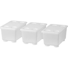 Mabelme Store Prime Glis Kapaklı Kutu, Şeffaf 17X10 cm 3 Parça, Şeffaf