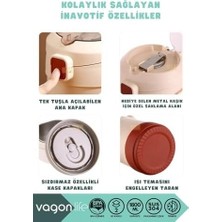 Mabelme Store Prime Bento 1800ML Lunchbox 2 Kaseli 4-6 Saat /soğuk Termos Özellikli Çelik Sefer Tası Yemek Kutusu (Bej)