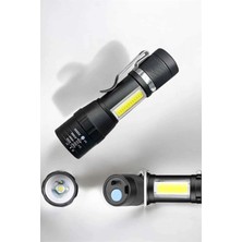 Pileli Store El Feneri LED USB Şarjlı Zoom Mini LED Işık Acil Durum Feneri