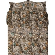 Mabelme Store Prime Edge Kamuflaj Yorgan Seti Ikiz Boy - 2 Parça Yatak Seti - Orman Ormanı Kabin Köşkü - Doğa Ağacı Yaprakları Baskılı Yumuşak Polyester Pamuk Kamuf