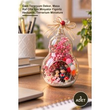 Yenilig 3 Adet Mini Armut Teraryum – Cam Teraryum Dekor, Masa Raf Ofis Için Minyatür Figürlü Hediyelik, Terrarium Miniature