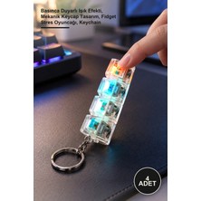 Yenilig 4 Adet Işıklı Klavye Tuşu Switch Anahtarlık – Basınca Duyarlı Işık Efekti, Mekanik Keycap Tasarım, Fidget Stres Oyuncağı, Keychain
