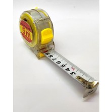 Şeffaf Kasalı Şerit Çelik Metre 5 Metre BOY-25MM Fren Sistemli Otomatik Sağlam Şık Şerit Metre