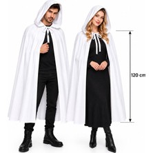 120 cm Beyaz Kapüşonlu Uzun Hayalet Pelerin Midastech