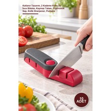 Yenilig 10 Adet Katlanabilir Çift Aşamalı Bıçak Bileyici – Katlanır Tasarım, 2 Kademe Kaba ve Ince Bileme, Kaymaz Taban, Ergonomik Sap, Knife Sharpener, Portable