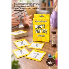 Yenilig 4 Adet Don't Say It! Çocuklar – Yasaklı Kelime Kart Oyunu, Kelime Anlatma Eğitici Oyun, Enerjik Sarı Tasarım
