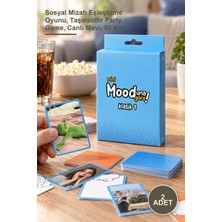 Yenilig 2 Adet Mini Mooduna Göre Klasik 1 Kart Oyunu – Sosyal Mizah Eşleştirme Oyunu, Taşınabilir Party Game, Canlı Mavi, 55 Kart
