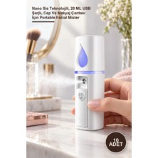 Yenilig 10 Adet Taşınabilir Mini Yüz Nemlendirici – Nano Sis Teknolojili, 20 ml USB Şarjlı, Cep ve Makyaj Çantası Için Portable Facial Mister