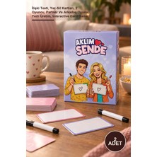 Yenilig 2 Adet Aklım Sende Kart Oyunu – Ilişki Testi, Yaz-Sil Kartları, 2 Oyuncu, Partner ve Arkadaş Oyunu, Yerli Üretim, Interactive Card Game