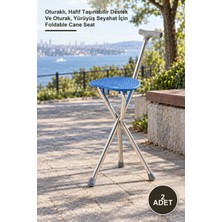 Yenilig 2 Adet Katlanabilir Baston Sandalye – Oturaklı, Hafif Taşınabilir Destek ve Oturak, Yürüyüş Seyahat Için Foldable Cane Seat