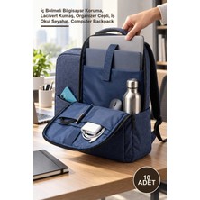 Yenilig 10 Adet Laptop Sırt Çantası – Iç Bölmeli Bilgisayar Koruma, Lacivert Kumaş, Organizer Cepli, Iş Okul Seyahat, Computer Backpack