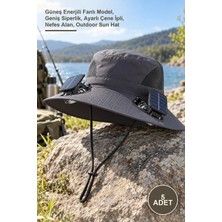 Yenilig 5 Adet Fanlı Balıkçı Şapka – Güneş Enerjili Fanlı Model, Geniş Siperlik, Ayarlı Çene Ipli, Nefes Alan, Outdoor Sun Hat