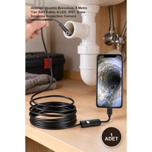 Yenilig 1 Adet Yılan Kamera Endoskop – Android Uyumlu Boroskop, 3 Metre Yarı Sert Kablo, 6 Led, IP67, Boru Inceleme Inspection Camera