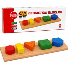 SAYICI Kids Ahşap Geometrik Bloklar 3D Eğitici Şekil Eşleştirme Oyuncağı