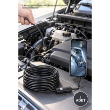 Yenilig 1 Adet Yılan Kamera – 5 Metre Yarı Sert Kablo, IP67 Su Geçirmez Endoskop, Ayarlanabilir LED Işık ve 3 Uç Aparat (Ayna Kanca Mıknatıs) Inspection Camera