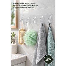 Yenilig 10 Adet Kendinden Yapışkanlı Kancalı Askı Seti – Esnek Saydam Panel, 5 Askılı Duvar Düzenleyici, Iz Bırakmadan Sökülebilir, Adhesive Hooks