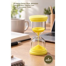 Yenilig 4 Adet Kum Saati – 15 Dakika Zaman Ölçer, Masaüstü Dekor, Modern Tasarım Cam Plastik Hourglass Timer