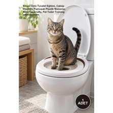 Yenilig 1 Adet Kedi Tuvalet Eğitim Seti – Klozet Üstü Tuvalet Eğitimi, Catnip Destekli, Yumuşak Plastik Malzeme, Kum Tasarruflu, Pet Toilet Training