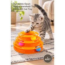 Yenilig 1 Adet 3 Katlı Kedi Oyuncağı – Turntable Oyun Kulesi Hareketli Toplu Interaktif Cat Toy