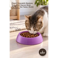Yenilig 2 Adet Küçük Yuvarlak Mama Kabı – Plastik Yıkanabilir Besleme Kabı, Evcil Hayvan Bowl, Pet Bowl, Düz Taban, Renkli