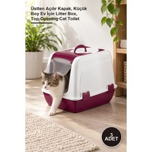 Yenilig 3 Adet Kapalı Kedi Tuvaleti – Üstten Açılır Kapak, Küçük Boy Ev Için Litter Box, Top-Opening Cat Toilet