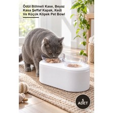 Yenilig 5 Adet Gizli Bölmeli Kedi Mama Kabı – Ödül Bölmeli Kase, Beyaz Kasa Şeffaf Kapak, Kedi ve Küçük Köpek Pet Bowl
