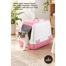 Yenilig 3 Adet Kapalı Kedi Tuvaleti – Üstten Açılır Kapaklı Küçük Boy, Koku Hapsedici Tasarım, Top-Entry Litter Box Cat Toilet
