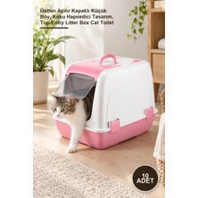 Yenilig 10 Adet Kapalı Kedi Tuvaleti – Üstten Açılır Kapaklı Küçük Boy, Koku Hapsedici Tasarım, Top-Entry Litter Box Cat Toilet