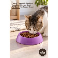 Yenilig 4 Adet Küçük Yuvarlak Mama Kabı – Plastik Yıkanabilir Besleme Kabı, Evcil Hayvan Bowl, Pet Bowl, Düz Taban, Renkli