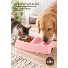 Yenilig 5 Adet Ikili Büyük Mama Kabı – Çift Gözlü Plastik Yemlik, Evcil Hayvan Besleme Kabı ve Pet Bowl