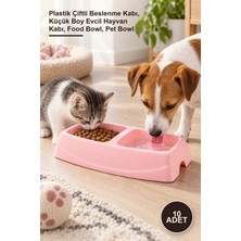 Yenilig 10 Adet Ikili Küçük Mama Kabı – Plastik Çiftli Beslenme Kabı, Küçük Boy Evcil Hayvan Kabı, Food Bowl, Pet Bowl