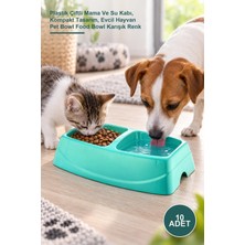 Yenilig 10 Adet Ikili Küçük Mama Kabı – Plastik Çiftli Mama ve Su Kabı, Kompakt Tasarım, Evcil Hayvan Pet Bowl Food Bowl Karışık Renk