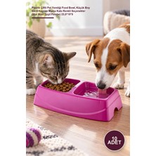 Yenilig 10 Adet Ikili Küçük Mama Kabı – Plastik Çiftli Pet Yemliği Food Bowl, Küçük Boy Evcil Hayvan Mama Kabı Renkli Seçenekler (Mor Mavi Yeşil Pembe) 23,5*15*5