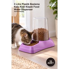 Yenilig 10 Adet Hazneli Su ve Mama Kabı – 3 Litre Plastik Besleme Kabı Kedi Köpek Food Water Dispenser