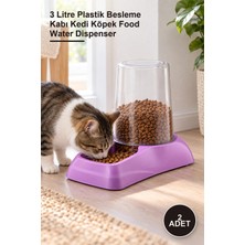 Yenilig 2 Adet Hazneli Su ve Mama Kabı – 3 Litre Plastik Besleme Kabı Kedi Köpek Food Water Dispenser