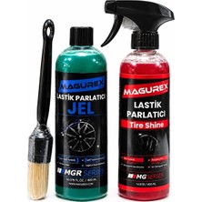 Magurex Lastik Parlatıcı Jel 400ML + Sprey Parlatıcı 400ML + Detay Fırçası Seti