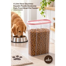 Yenilig 2 Adet Mama Kabı – 4 Litre Hava Geçirmez Kapaklı Plastik Beslenme Kabı Food Bowl Pet Feeder