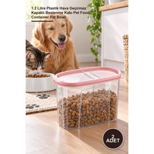 Yenilig 2 Adet Mama Kabı – 1.2 Litre Plastik Hava Geçirmez Kapaklı Beslenme Kabı Pet Food Container Pet Bowl