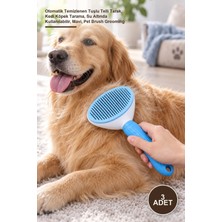 Yenilig 3 Adet Evcil Hayvan Tüy Tarağı – Otomatik Temizlenen Tuşlu Telli Tarak, Kedi Köpek Tarama, Su Altında Kullanılabilir, Mavi, Pet Brush Grooming