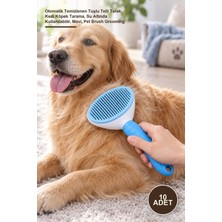 Yenilig 10 Adet Evcil Hayvan Tüy Tarağı – Otomatik Temizlenen Tuşlu Telli Tarak, Kedi Köpek Tarama, Su Altında Kullanılabilir, Mavi, Pet Brush Grooming