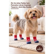Yenilig 1 Adet Kedi Köpek Kaydırmaz Örme Çorap – Ön ve Arka Patiler Için Pamuklu Likralı Kaymaz Tasarım, Anti-Slip Socks