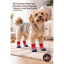 Yenilig 2 Adet Kedi Köpek Kaydırmaz Örme Çorap – Ön ve Arka Patiler Için Pamuklu Likralı Kaymaz Tasarım, Anti-Slip Socks