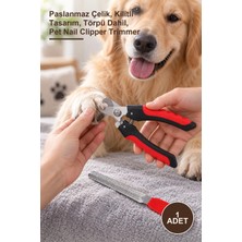 Yenilig 1 Adet Evcil Hayvan Tırnak Makası Seti – Paslanmaz Çelik, Kilitli Tasarım, Törpü Dahil, Pet Nail Clipper Trimmer