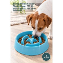 Yenilig 2 Adet Yavaş Mama Yeme Kabı – Yavaş Beslenme Kabı, Plastik Kase, 775 Ml, Slow Feeder, Pet Bowl